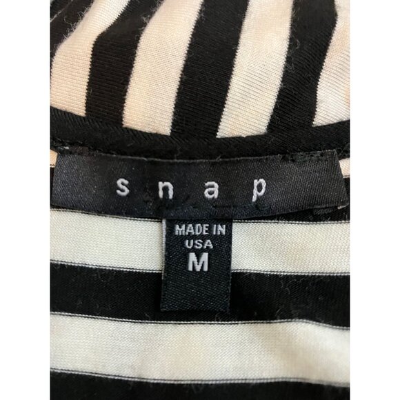 Snap Sleeveless Black White Striped Bodycon Maxi Dress Size Medium - Picture 4 of 5